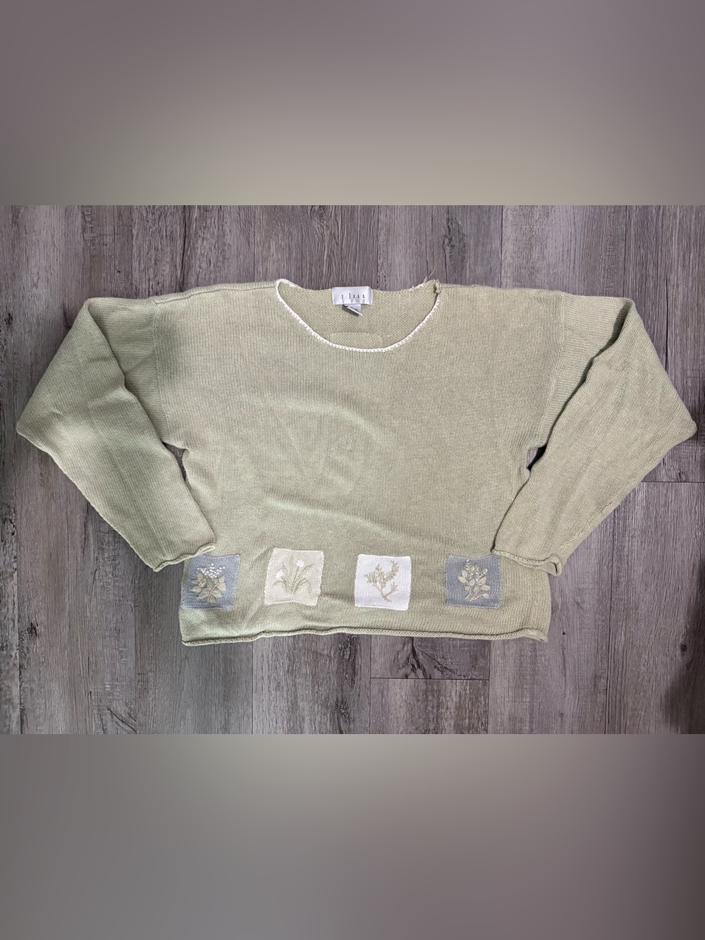 J. Jill Light Sage Green Knit Sweater